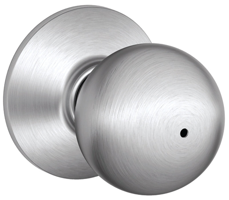 SCHLAGE LOCK Schlage F Series F40CSVORB626 Privacy Lever, Mechanical Lock, Satin Chrome, Knob Handle, Metal, Residential, 2 Grade