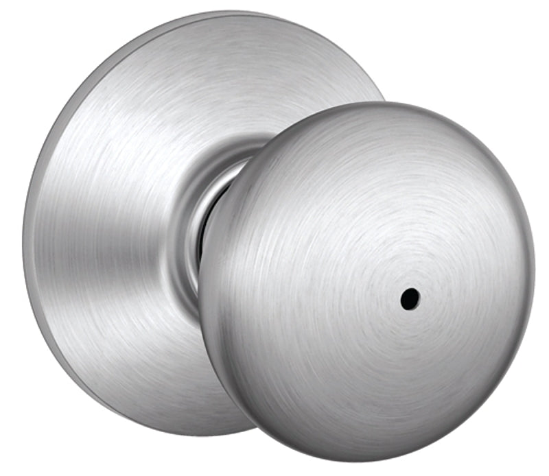SCHLAGE LOCK Schlage Plymouth Series F40CSVPLY626 Privacy Lockset, 2.31 in L x 2.75 in W x 2.75 in H Dimensions, Satin Chrome