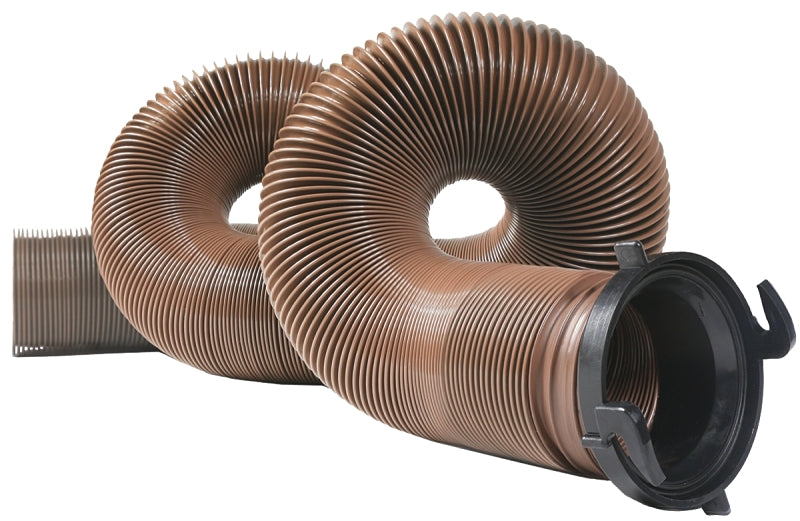 CAMCO Camco USA 39691 Sewer Hose, 15 ft Extended, 27 in Compressed L, HTS Vinyl, Brown
