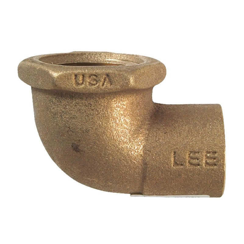 NIBCO INC. Nibco U707-3-LF Series BF0090LC Forged Pipe Elbow, 1/2 in, Sweat x FPT, 90 deg Angle, Bronze, 577 psi Pressure