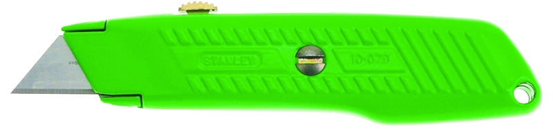 STANLEY STANLEY 10-179 Utility Knife, 2-7/16 in L Blade, 3 in W Blade, HCS Blade, Contoured Handle, Green Handle TOOLS STANLEY