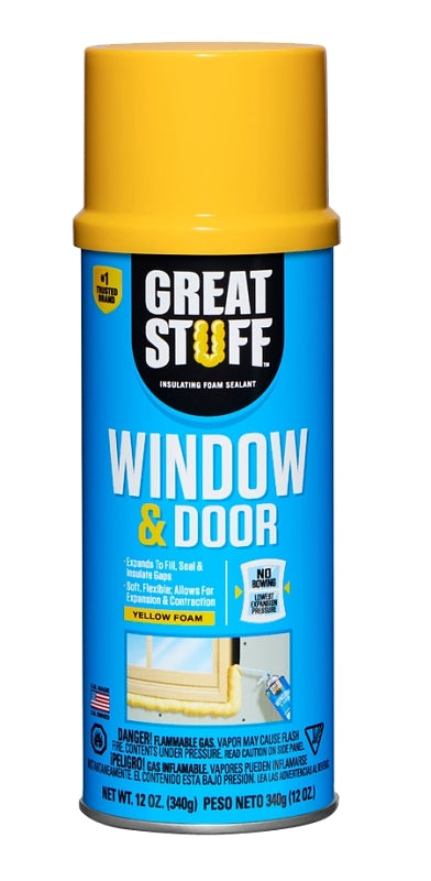 GREAT STUFF Great Stuff 175437 Foam Sealant, Yellow, 12 oz Aerosol Can