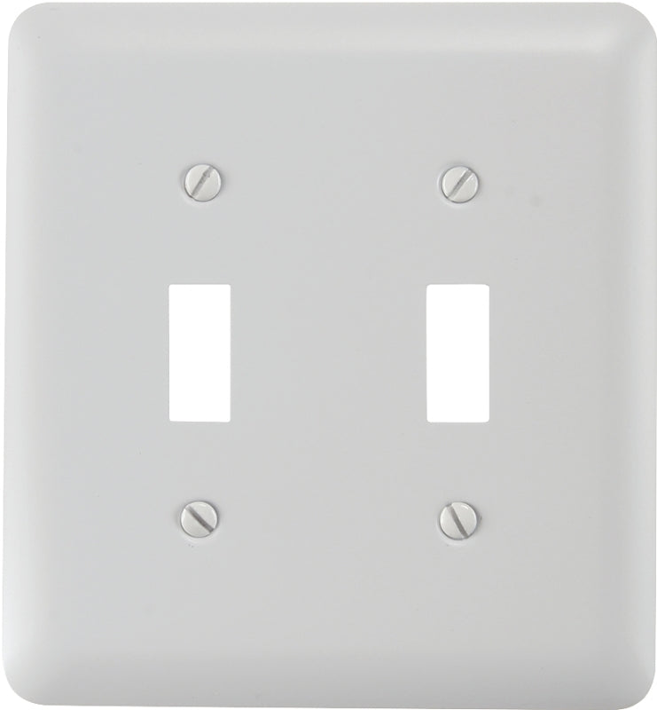 AMERELLE Amerelle 935TTW Wallplate, 5 in L, 4-5/8 in W, Steel, White, 2-Gang