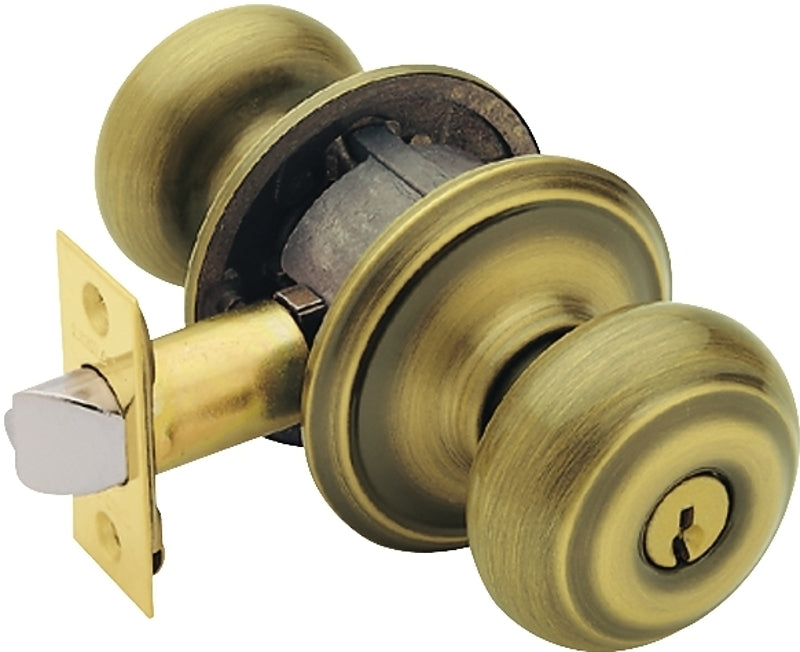 SCHLAGE LOCK Schlage F Series F51A VGEO609K4 Entry Knob, Georgian, Knob Handle, Antique Brass, Metal, 2-3/4 in Dimensions HARDWARE & FARM SUPPLIES SCHLAGE LOCK