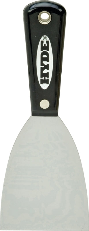 HYDE Hyde Black & Silver Series 02400 Wall Scraper, 3 in W Blade, HCS Blade, Nylon Handle, Tapered Handle PAINT HYDE