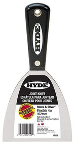 HYDE Hyde Black & Silver 02550 Joint Knife, 4 in W Blade, 4-1/4 in L Blade, HCS Blade, Full Tang Blade, Tapered Handle PAINT HYDE