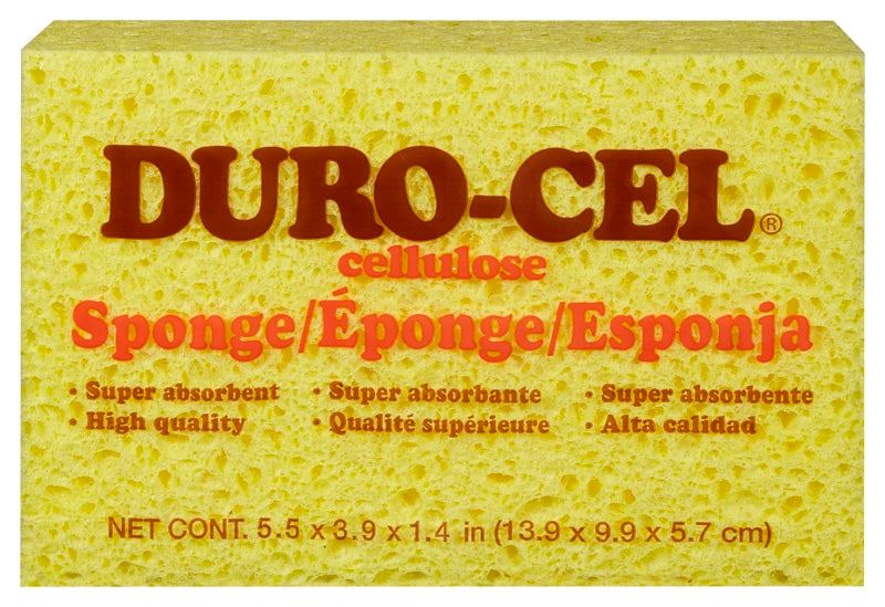 DURO-CEL Duro-Cel 03070 Sponge, 6 in L, 4 in W, 1-1/2 in Thick, Cellulose, Yellow AUTOMOTIVE DURO-CEL