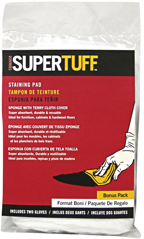 TRIMACO Trimaco SuperTuff 10101 Staining Pad with Gloves, 4-3/4 in L, 3-3/4 in W PAINT TRIMACO