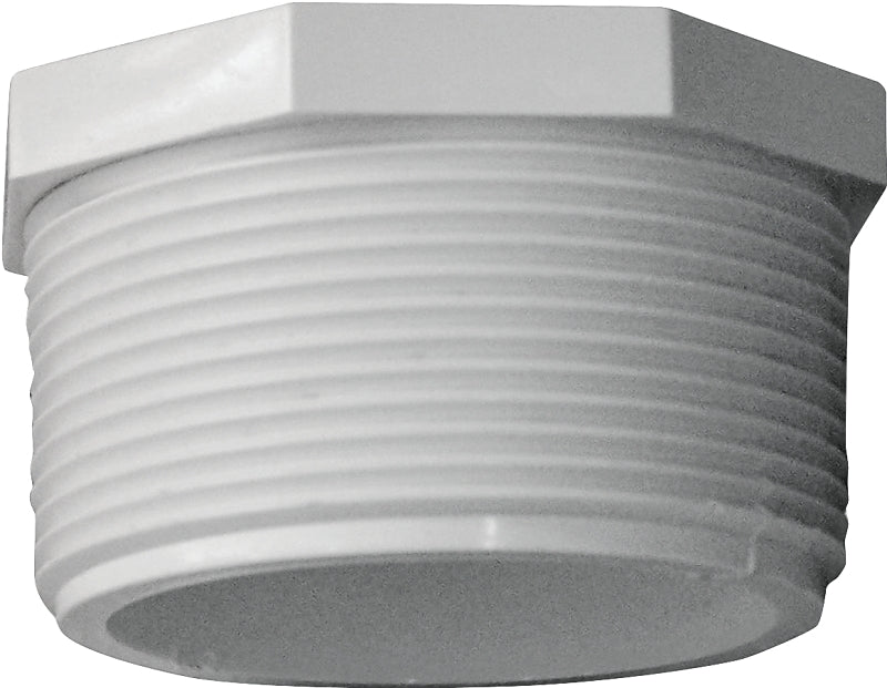 IPEX IPEX 435627 Pipe Plug, 2 in, MPT, PVC, White, SCH 40 Schedule LAWN & GARDEN IPEX
