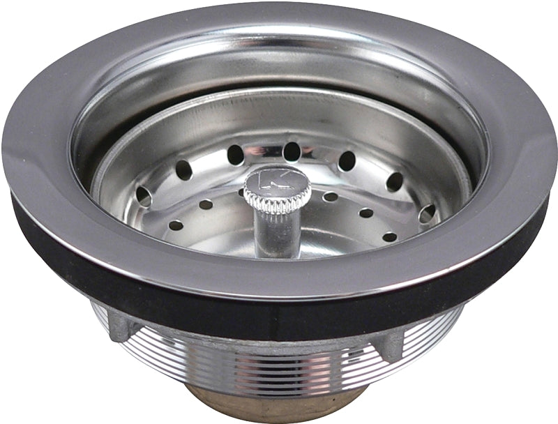 KEENEY Keeney Brass Work Horse Series 2431NPC Basket Strainer, 4-3/8 in Dia, Stainless Steel, Chrome-Plated, 3-1/4 in Dia Mesh