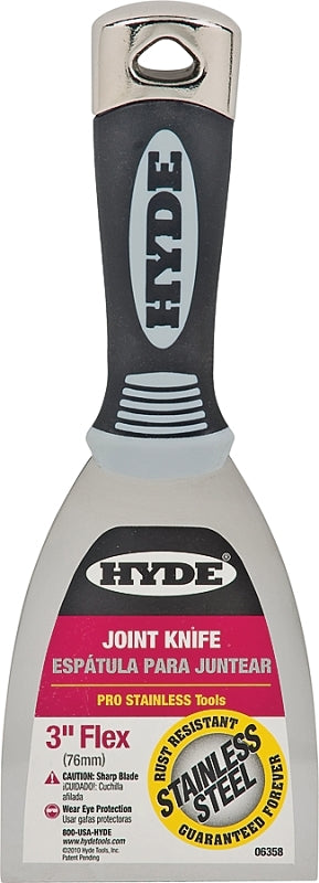 HYDE Hyde 06358 Putty Knife, 3 in W Blade, Stainless Steel Blade, Plastic Handle, Cushion-Grip Handle