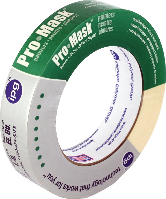 INTERTAPE POLYMER IPG 5202-1 Painter's Masking Tape, 60 yd L, 0.94 in W, 6 mil Thick, Crepe Paper/Synthetic Rubber Backing, Beige PAINT INTERTAPE POLYMER