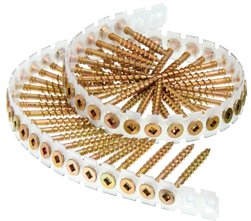 SENCO PRODUCTS Senco 08F Series 08F175Y Screw, 2/3 in Thread, 1-3/4 in L, Flat Head, #2 Drive, Steel, Zinc