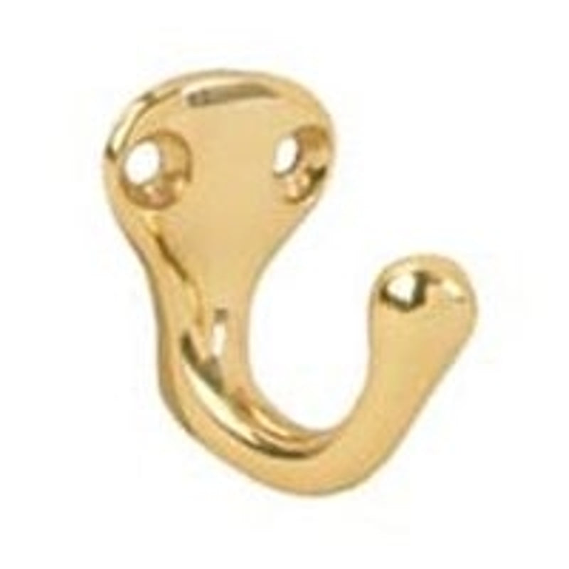 SCHLAGE BUILDERS HARDWARE Schlage 581A3 Series Robe Hook, Wall Mounting, 1-1/4 in H x 1-1/4 in W Dimensions, Aluminum, Brass