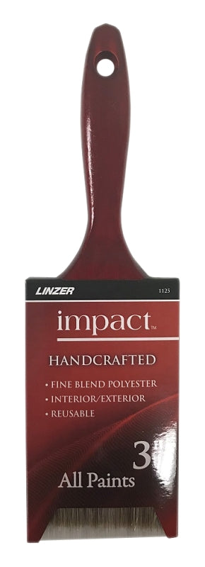 LINZER Linzer 1125-3 Paint Brush, 3 in W, 3-1/4 in L Bristle, Polyester Bristle, Varnish Handle PAINT LINZER