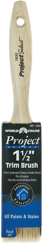 LINZER Linzer 1832-1.5 Paint Brush, 1-1/2 in W, 2-1/2 in L Bristle, China/Polyester Bristle PAINT LINZER