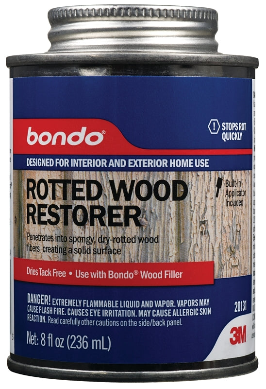 BONDO 3M 20131 Rotted Wood Restorer, Liquid, Odorless, Light White, 8 fl-oz Can
