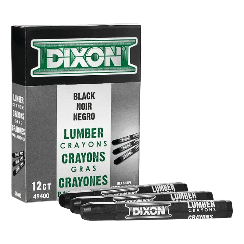 DIXON TICONDEROGA Dixon Ticonderoga 49400 Lumber Crayon, Black, 1/2 in Dia, 4-1/2 in L HARDWARE & FARM SUPPLIES DIXON TICONDEROGA