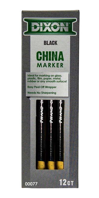 DIXON TICONDEROGA Dixon Ticonderoga 00077 China Marker, Black, 7 in L