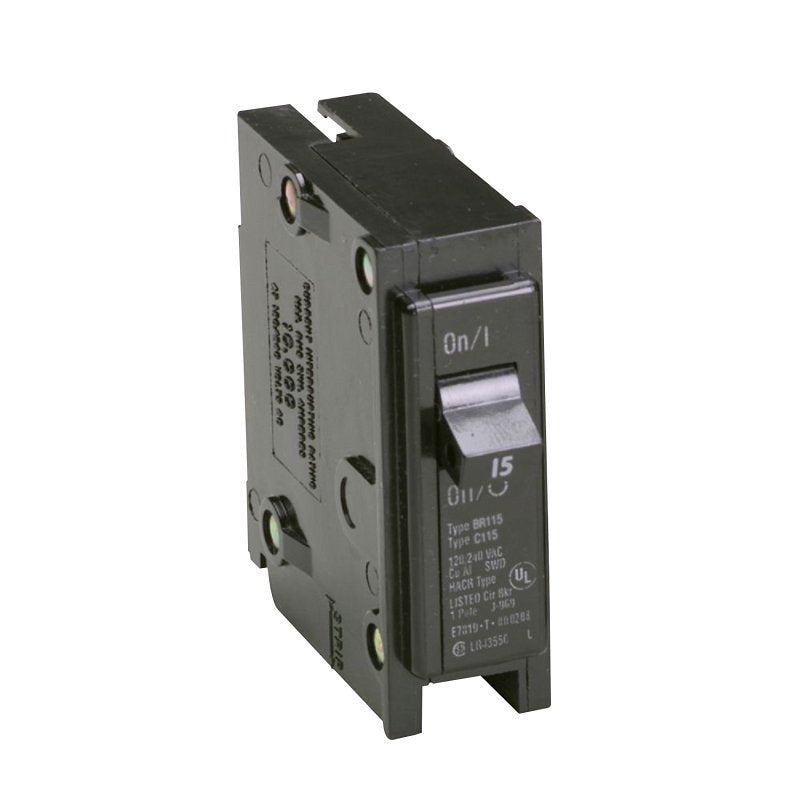 CUTLER-HAMMER Cutler-Hammer BR115 Mini Circuit Breaker, Type BR, 15 A, 1-Pole, 120/240 V, Plug ELECTRICAL CUTLER-HAMMER