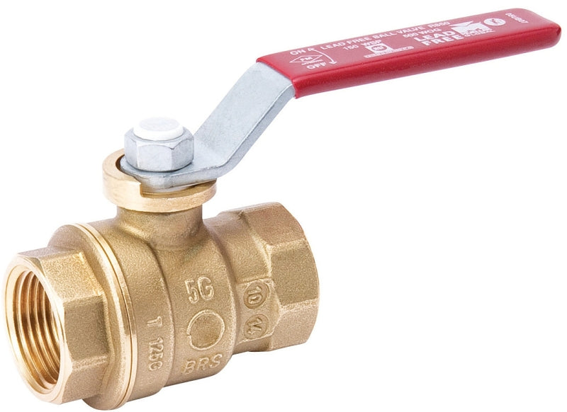 B & K INDUSTRIES B & K ProLine Series 107-406NL Gas Ball Valve, 1-1/4 in Connection, FPT, 600/150 psi Pressure, Manual Actuator