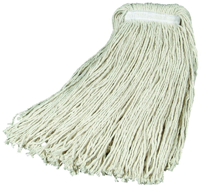 RUBBERMAID Rubbermaid 1784744 Wet Mop Head, 16 oz Capacity, 2-1/2 cm Headband, Cotton, White