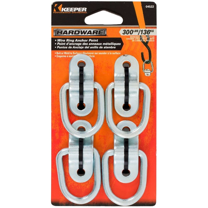 KEEPER Keeper 04522 Anchor Point Wire Ring, Light-Duty, Steel AUTOMOTIVE KEEPER