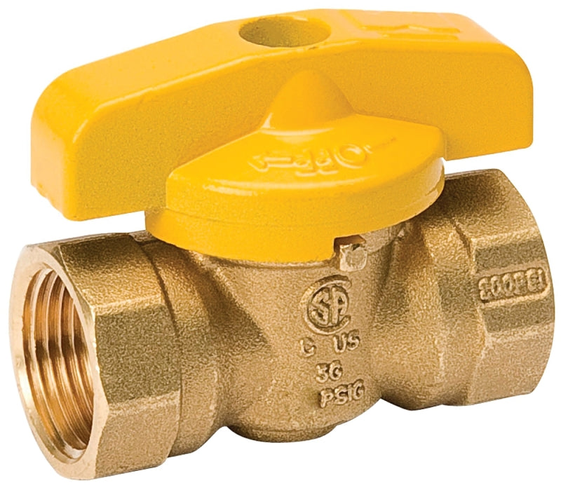 B & K INDUSTRIES B & K ProLine Series 210-524RP Gas Ball Valve, 3/4 in Connection, FPT, 200 psi Pressure, Manual Actuator, Brass Body PLUMBING, HEATING & VENTILATION B & K INDUSTRIES