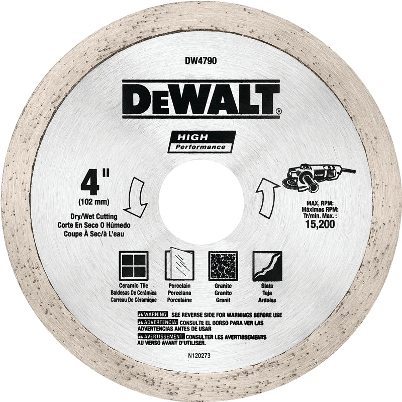 DEWALT DEWALT DW4790 Tile Blade, 4 in Dia, 1/16 in Thick, 5/8 to 7/8 in Arbor