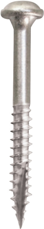KREG Kreg SML-F125 - 100 Pocket-Hole Screw, #7 Thread, 1-1/4 in L, Fine Thread, Maxi-Loc Head, Square Drive, Carbon Steel