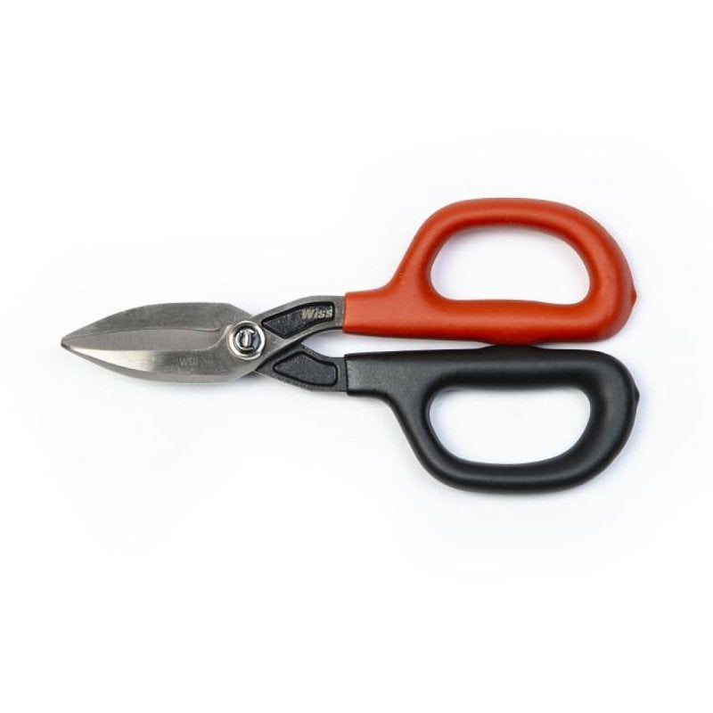 WISS Crescent Wiss WDF7S Tinner Snip, 7.2 in OAL, 1.62 in L Cut, Long, Straight Cut, Steel Blade, Black/Rawhide Handle TOOLS WISS