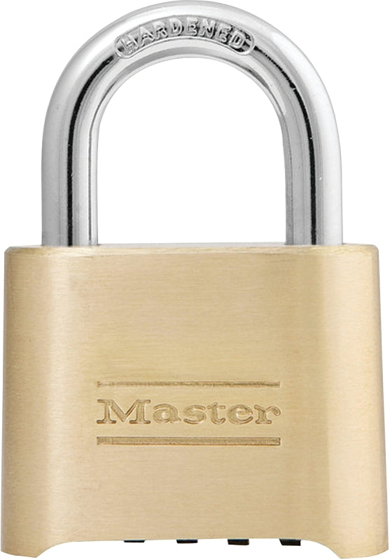 MASTER LOCK Master Lock 175D Padlock, Resettable Combination Key, 5/16 in Dia Shackle, 1 in H Shackle, Steel Shackle, Brass Body HARDWARE & FARM SUPPLIES MASTER LOCK