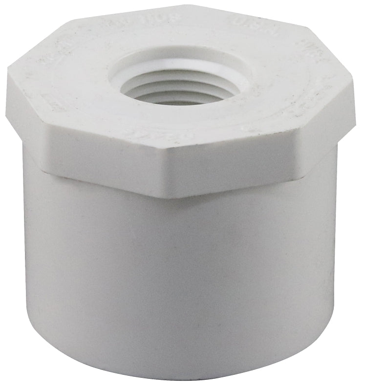 IPEX IPEX 435729 Reducing Bushing, 1-1/2 x 1/2 in, Spigot x FPT, White, SCH 40 Schedule, 150 psi Pressure