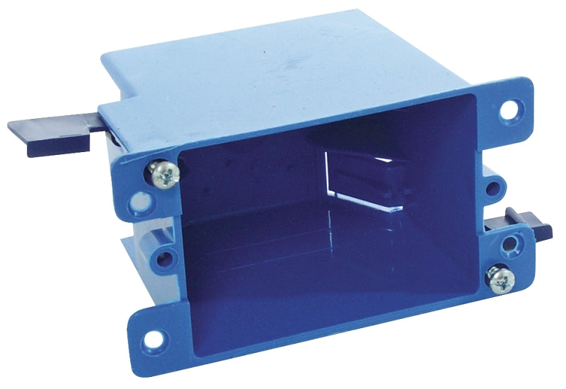 CARLON Carlon B114R-UPC Outlet Box, 14 cu-in, 1-Gang, PVC, Blue, Clamp ELECTRICAL CARLON