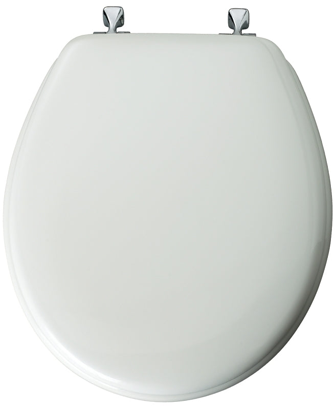 MAYFAIR Mayfair 44CP-000 Toilet Seat, 16.56 in L, 14.38 in W, 2.06 in H, Round, Wood, White PLUMBING, HEATING & VENTILATION MAYFAIR