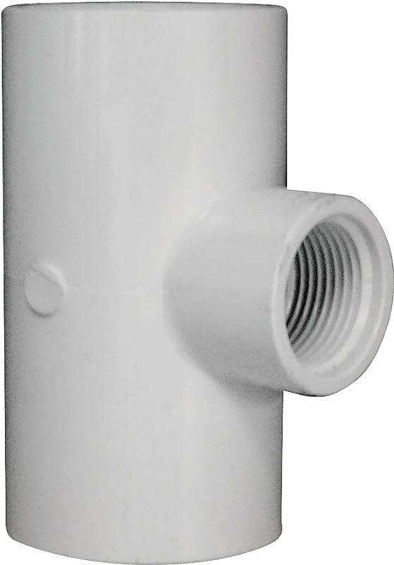 IPEX USA LLC-CANPLAS IPEX 035870 Reducing Tee, 1-1/4 x 1-1/4 x 3/4 in, Socket x Socket x FNPT, PVC, White, SCH 40 Schedule LAWN & GARDEN IPEX USA LLC-CANPLAS