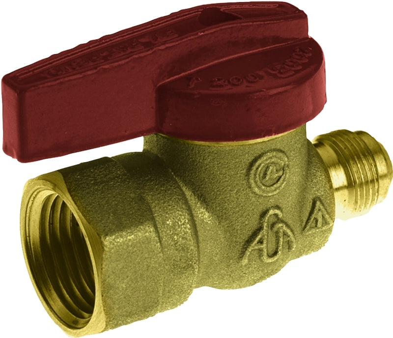 B & K INDUSTRIES B & K 117-592 Gas Ball Valve, 9/16 x 1/2 in Connection, Flare x FPT, 200 psi Pressure, Manual Actuator, Brass Body PLUMBING, HEATING & VENTILATION B & K INDUSTRIES