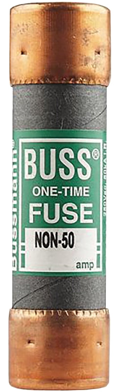 BUSSMANN Bussmann NON-50 Fuse, 50 A, 250 VAC, 125 VDC, 50 kA Interrupt, Melamine Body, Cartridge Fuse, 10/PK ELECTRICAL BUSSMANN