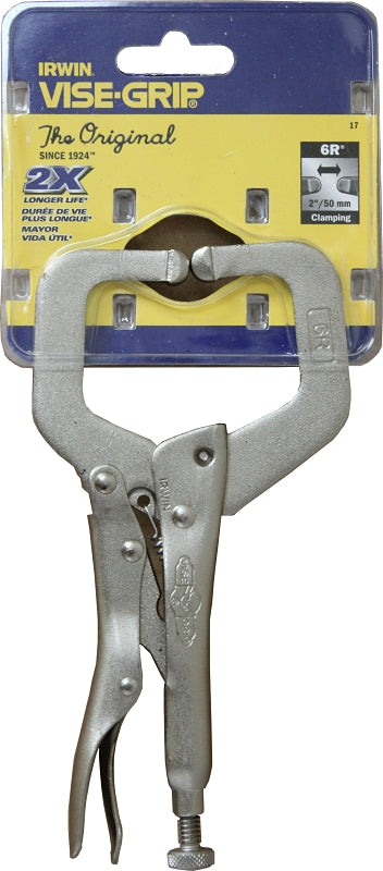 IRWIN Irwin 17 C-Clamp, 500 lb Clamping, 2-1/8 in Max Opening Size, 1-1/2 in D Throat, Steel Body