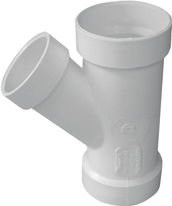 IPEX USA LLC-CANPLAS IPEX 192328L Pipe Wye, 4 x 2 in, Hub, PVC, White, SCH 40 Schedule PLUMBING, HEATING & VENTILATION IPEX USA LLC-CANPLAS