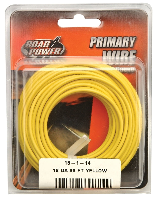 COLEMAN CABLE Road Power 55843833/18-1-14 Electrical Wire, 18 AWG Wire, 25/60 VAC/VDC, Copper Conductor, Yellow Sheath, 33 ft L AUTOMOTIVE COLEMAN CABLE