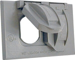 HUBBELL Hubbell 5180-0 Cover, Flip, Snap, 2-13/16 in L, 4-9/16 in W, 1-Gang, Metal, Gray, Powder-Coated, 24/CT ELECTRICAL HUBBELL