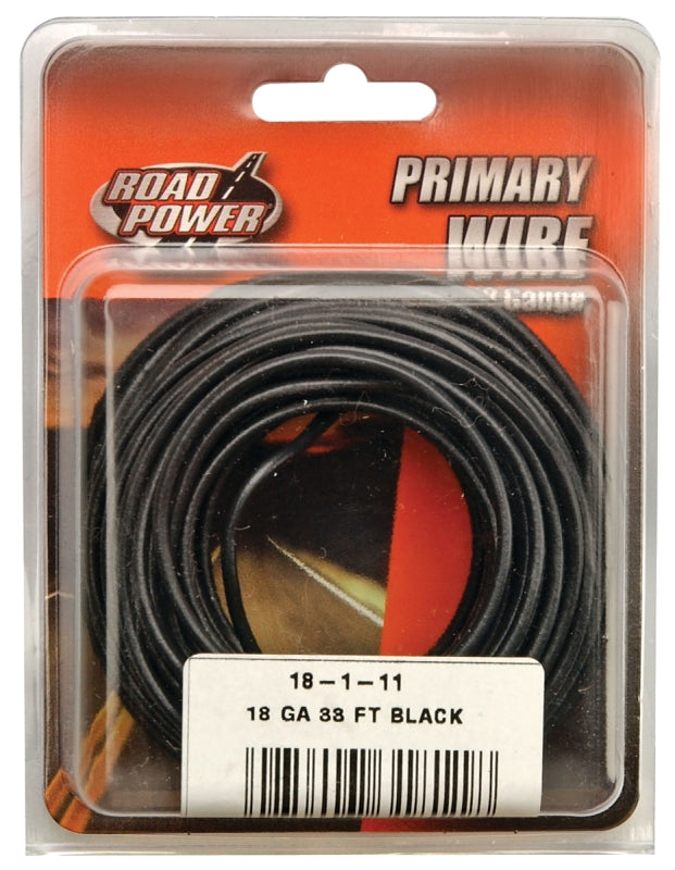 COLEMAN CABLE CCI 55667333 Primary Wire, 18 ga Wire, 25/60 V, Copper Conductor, Black Sheath, 33 ft L AUTOMOTIVE COLEMAN CABLE