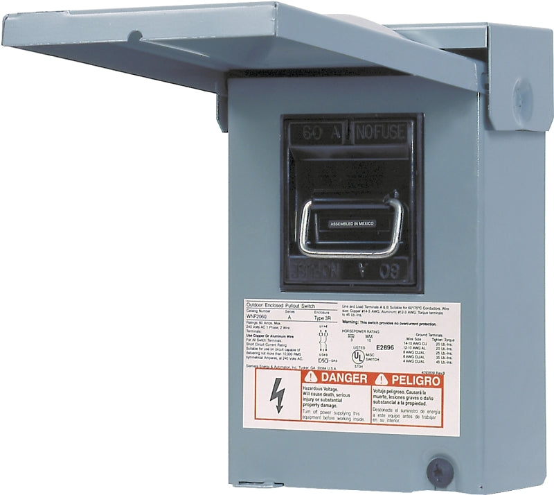 SIEMENS Siemens WN2060U Disconnect Switch, Air Conditioning, Non-Fused, 2-7/32 in L, 60 A, 240 V ELECTRICAL SIEMENS