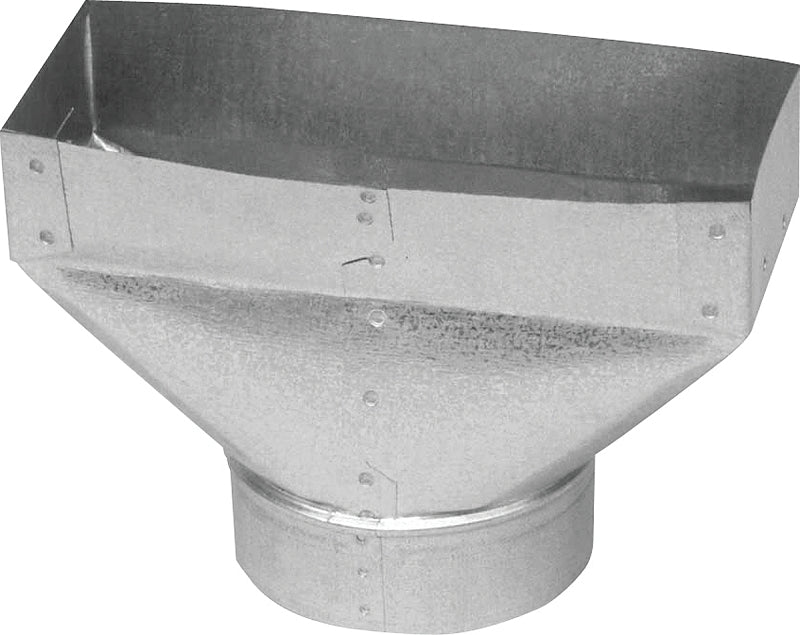 IMPERIAL Imperial GV0699-C Wall Register Boot, 7-1/2 in L, 12 in W, 2-1/4 in H, 30 ga Gauge, Steel, Galvanized