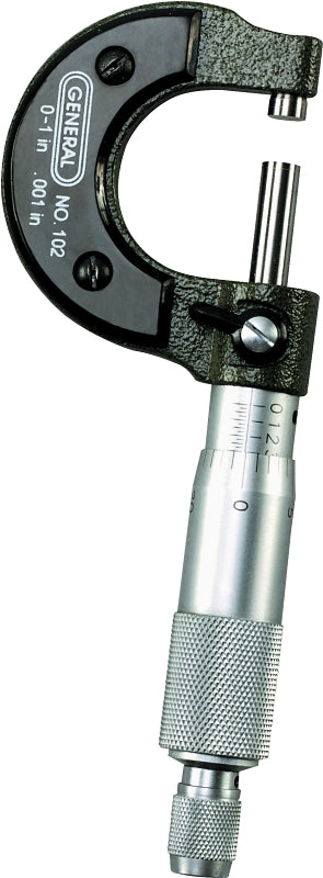 GENERAL General 102 Utility Micrometer, Functions: SAE, 0 to 1 in, Analog Display