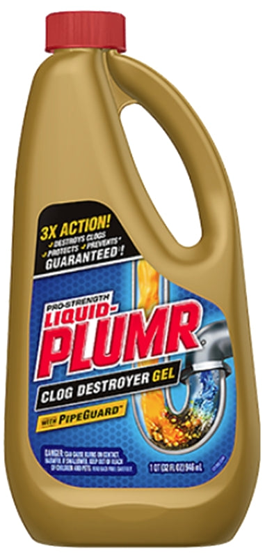 LIQUID-PLUMR Liquid-Plumr 00243 Clog Remover, Liquid, Pale Yellow, Bleach, 32 oz Bottle PLUMBING, HEATING & VENTILATION LIQUID-PLUMR
