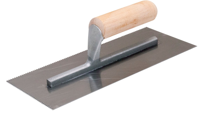 QLT BY MARSHALLTOWN QLT 972 Trowel, 1/16 in W x 1/16 in D Notch, 11 in L, 4-1/2 in W, Square Notch, Straight Handle TOOLS QLT BY MARSHALLTOWN