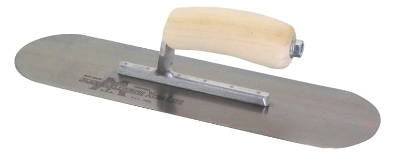 MARSHALLTOWN Marshalltown SP10 Pool Trowel, Carbon Steel Blade, Curved Handle, Wood Handle, 3 in OAW