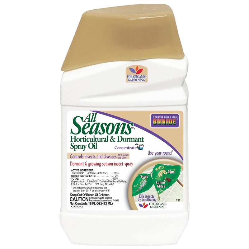BONIDE Bonide 210 Horticultural Spray Oil, Liquid, Spray Application, 1 pt Bottle